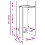 Side Table with Shelf Artisan Oak 25.5x27x60 cm - Bargainia.com - 