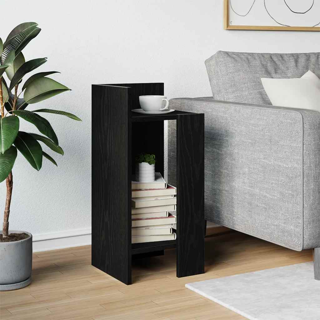 Side Table with Shelf Black 25.5x27x60 cm - Bargainia.com - 