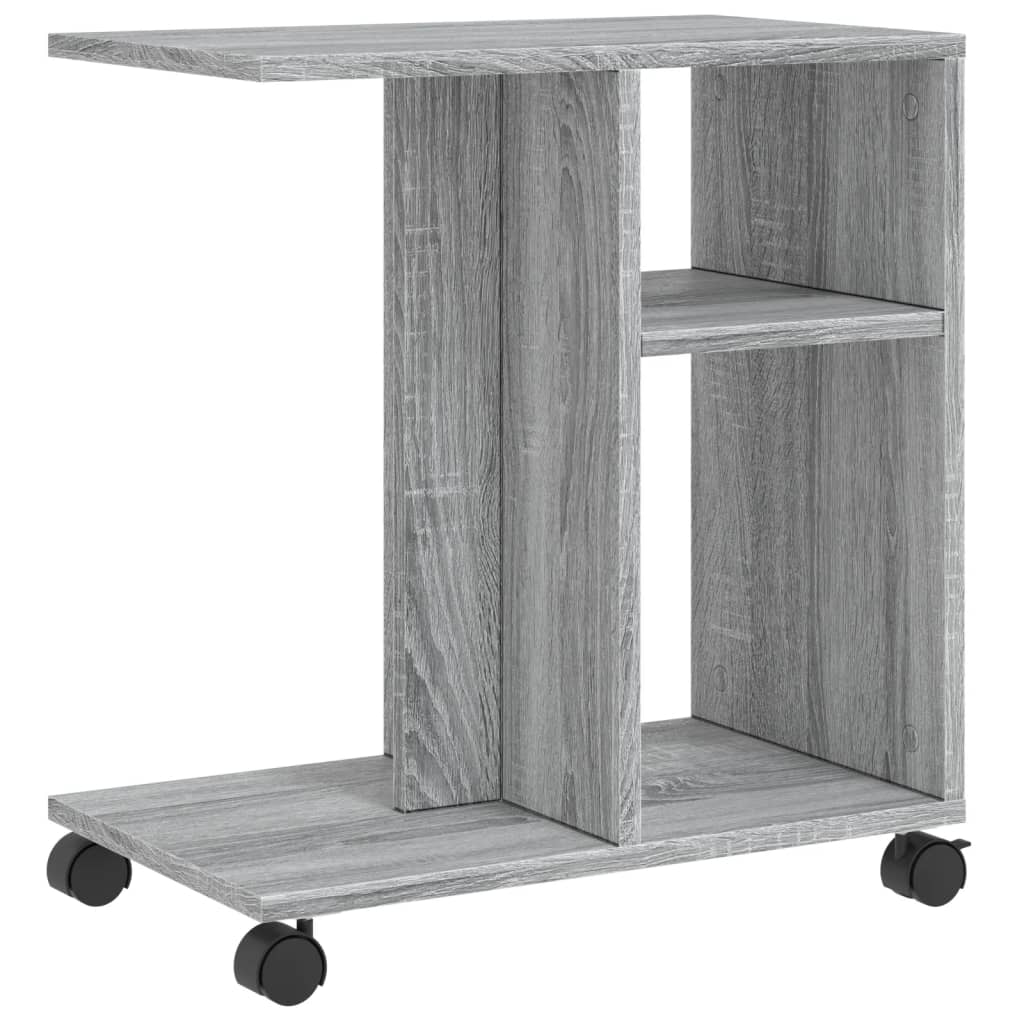 Side Table with Wheels Grey Sonoma 50x30x55 cm Engineered Wood - Bargainia.com - 8721012494763 - 840574