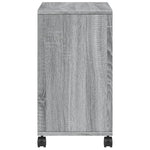 Grey Sonoma Mobile Side Table with Storage & Wheels | 50cm - Bargainia.com - 