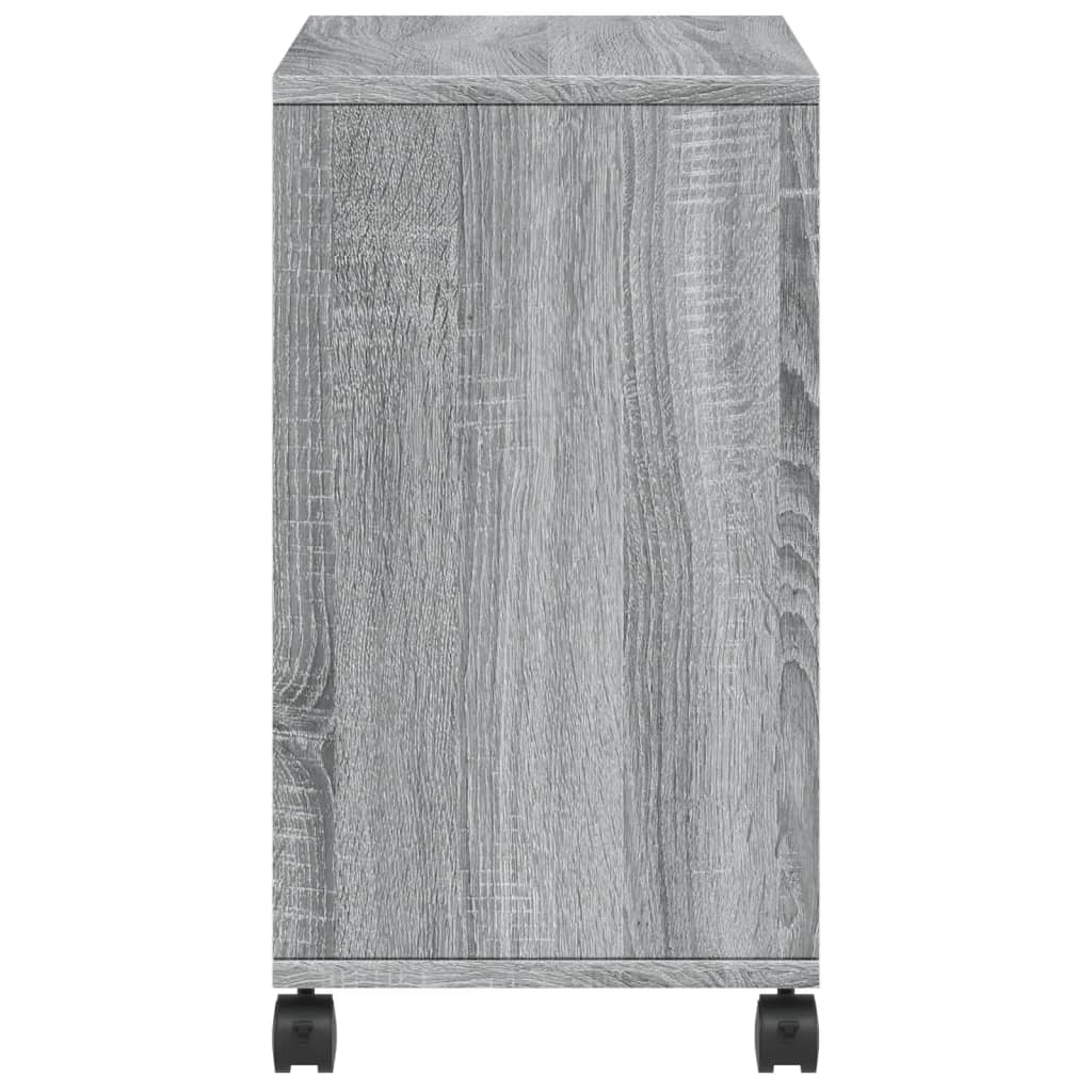 Grey Sonoma Mobile Side Table with Storage & Wheels | 50cm - Bargainia.com - 
