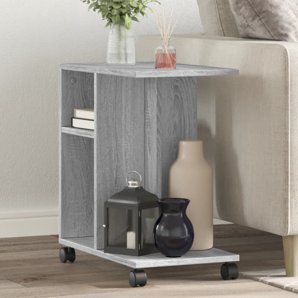 Side Table with Wheels Grey Sonoma 50x30x55 cm Engineered Wood - Bargainia.com - 8721012494763 - 840574