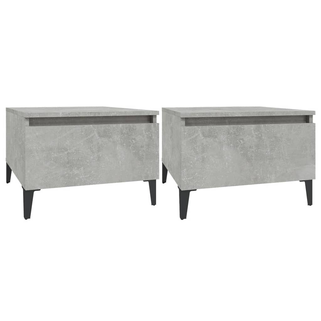 Side Tables 2 pcs Concrete Grey 50x46x35 cm Engineered Wood - Bargainia.com - 