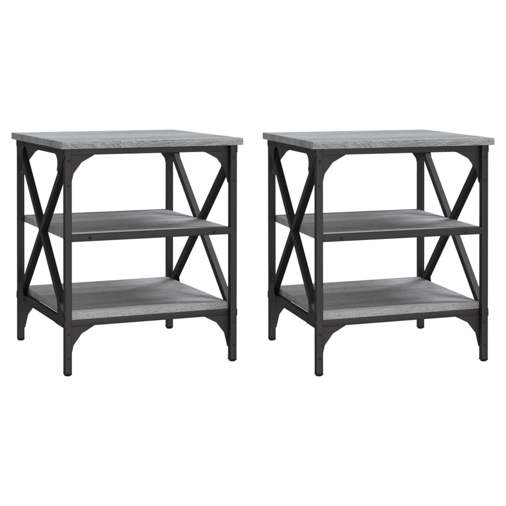 Side Tables 2 pcs Grey Sonoma 40x42x50 cm Engineered Wood - Bargainia.com - 