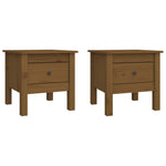 Side Tables 2 pcs Honey Brown 40x40x39 cm Solid Wood Pine - Bargainia.com - 