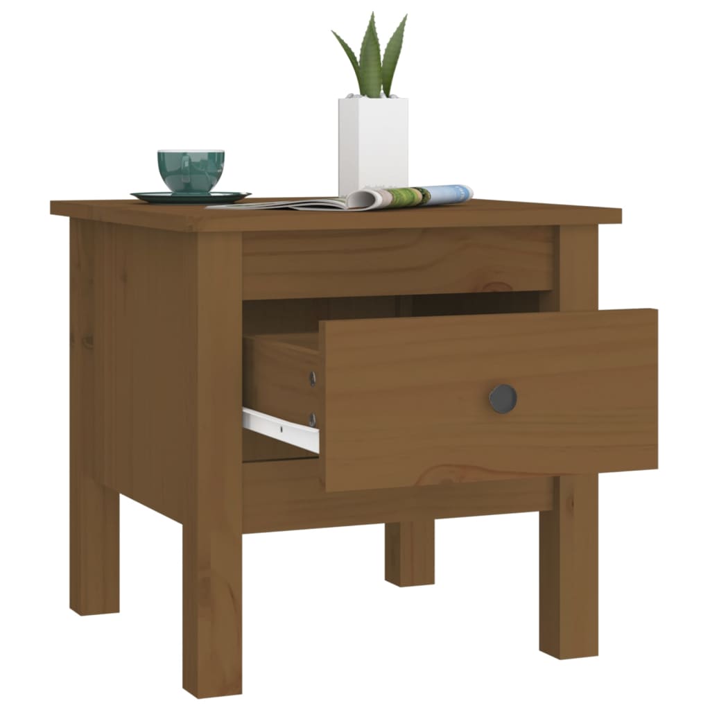 Side Tables 2 pcs Honey Brown 40x40x39 cm Solid Wood Pine - Bargainia.com - 
