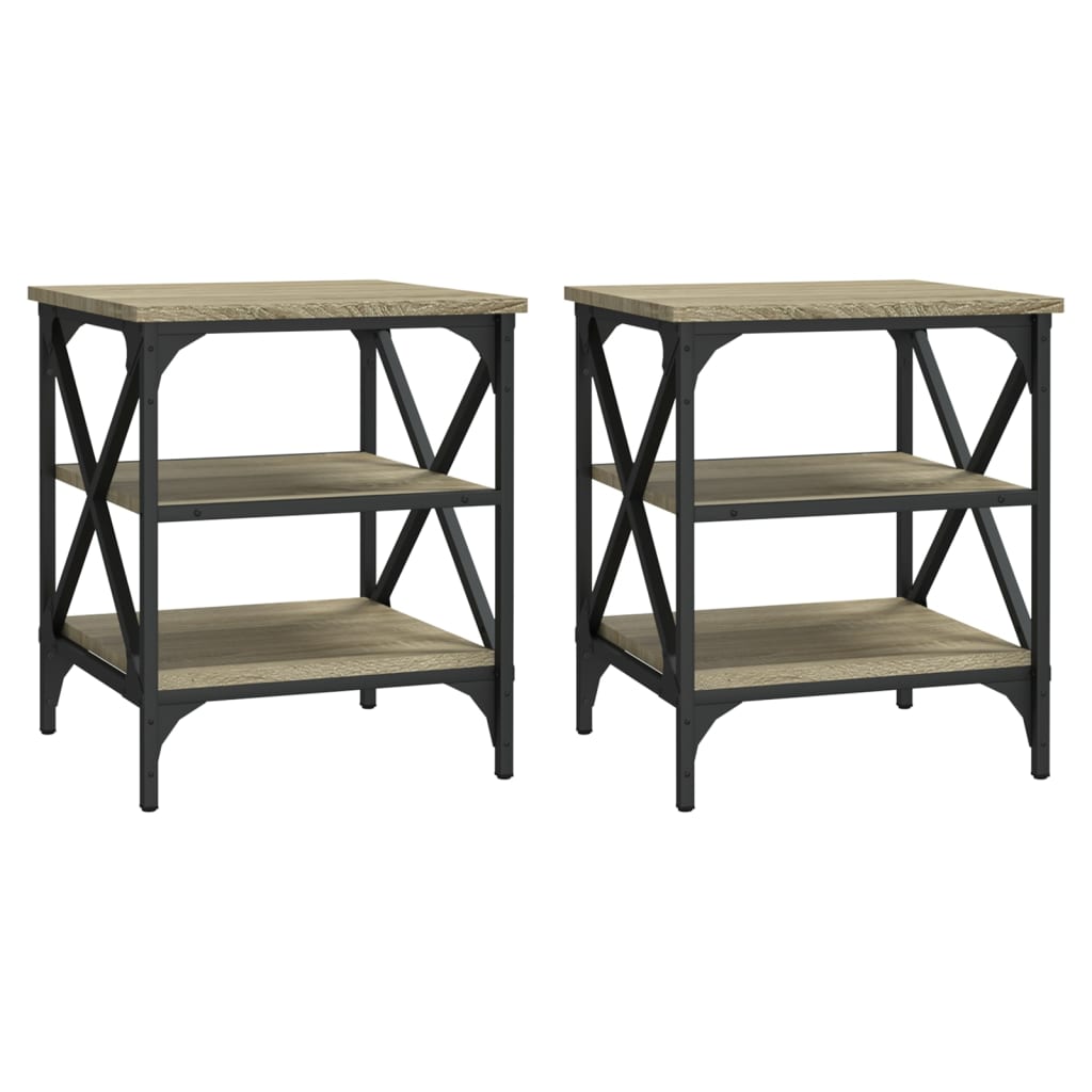 Side Tables 2 pcs Sonoma Oak 40x42x50 cm Engineered Wood - Bargainia.com - 