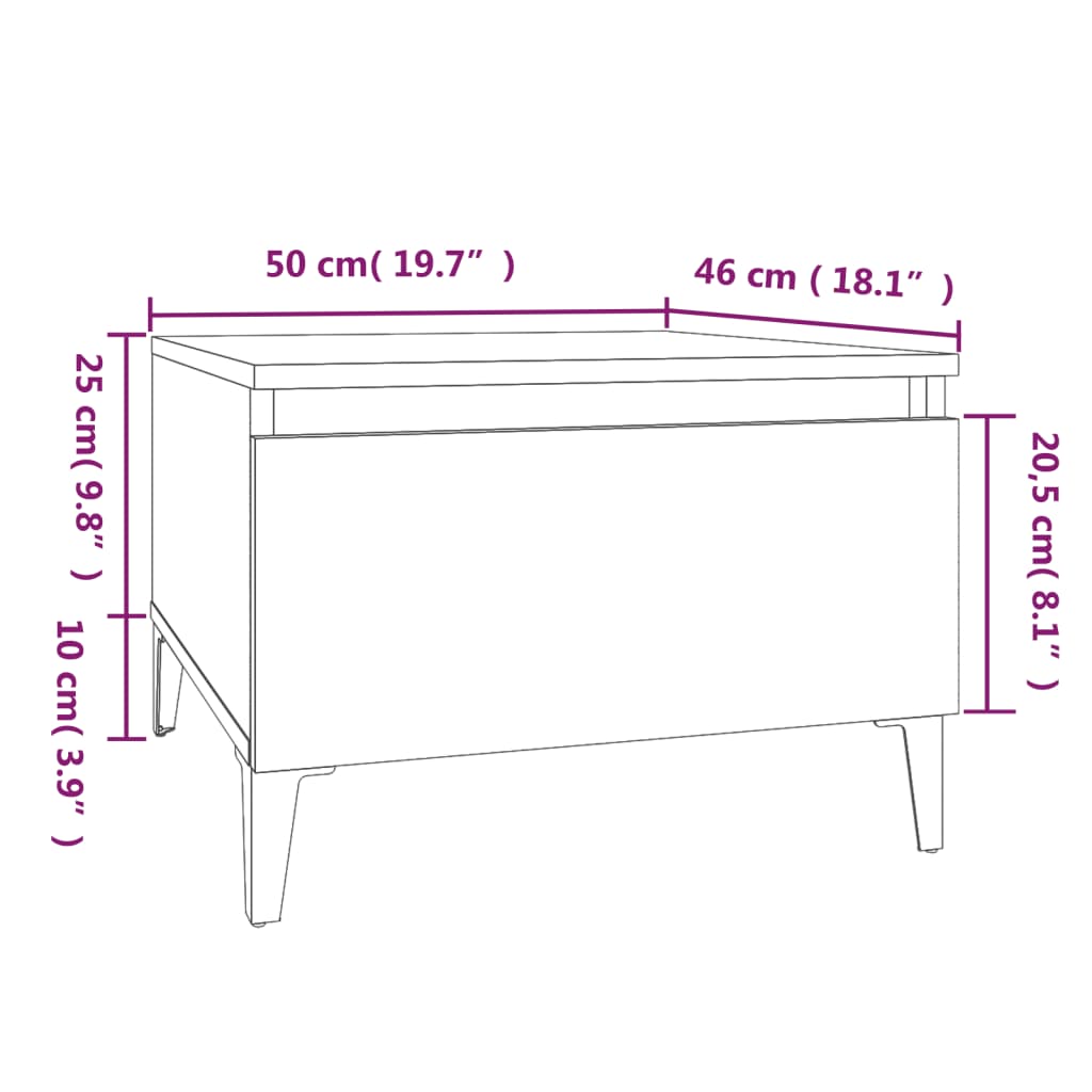 Side Tables 2 pcs White 50x46x35 cm Engineered Wood - Bargainia.com - 8720845668624 - 819517
