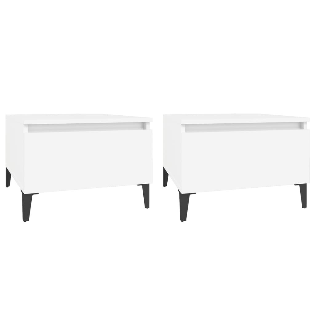 Side Tables 2 pcs White 50x46x35 cm Engineered Wood - Bargainia.com - 8720845668624 - 819517