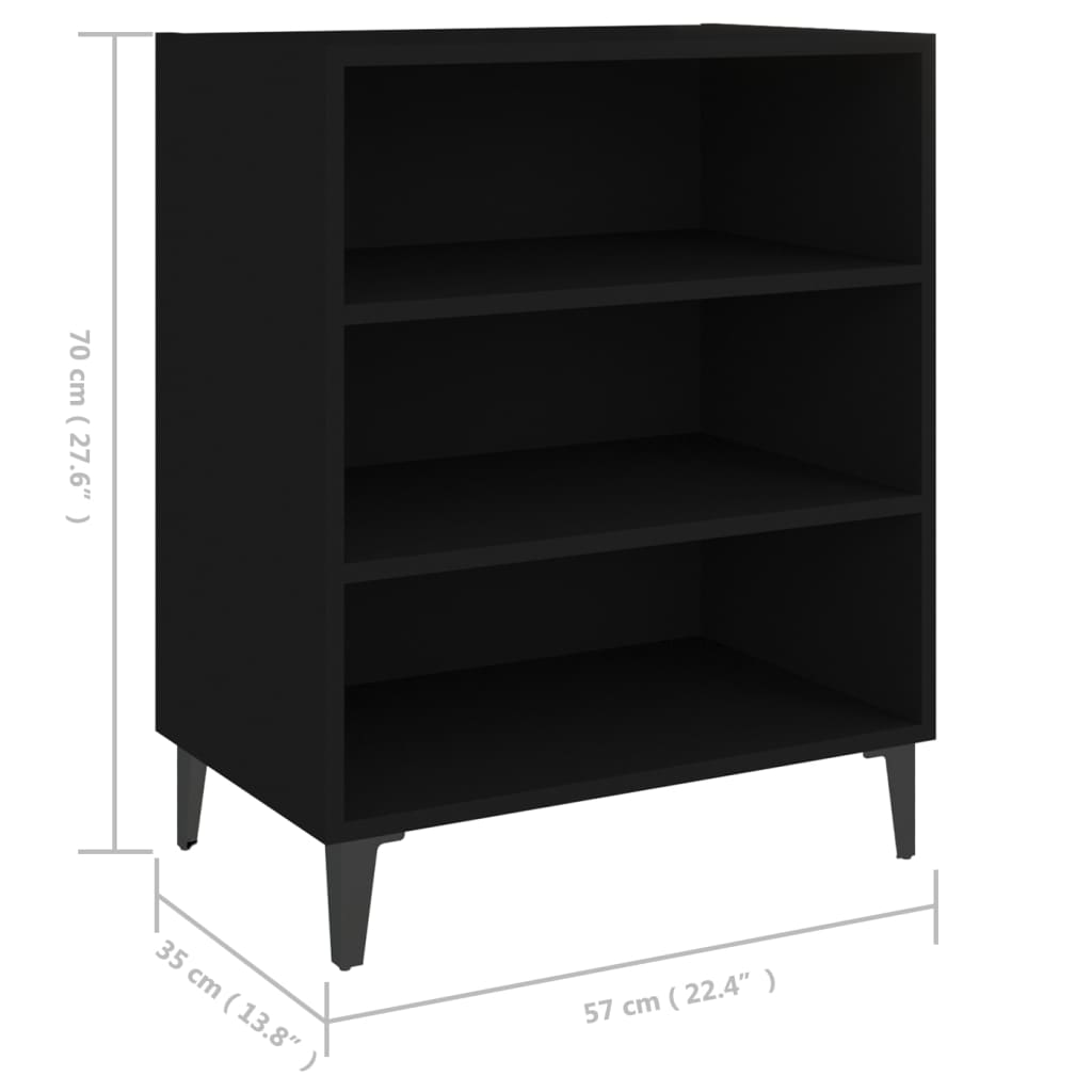 Sideboard Black 57x35x70 cm Engineered Wood - Bargainia.com - 