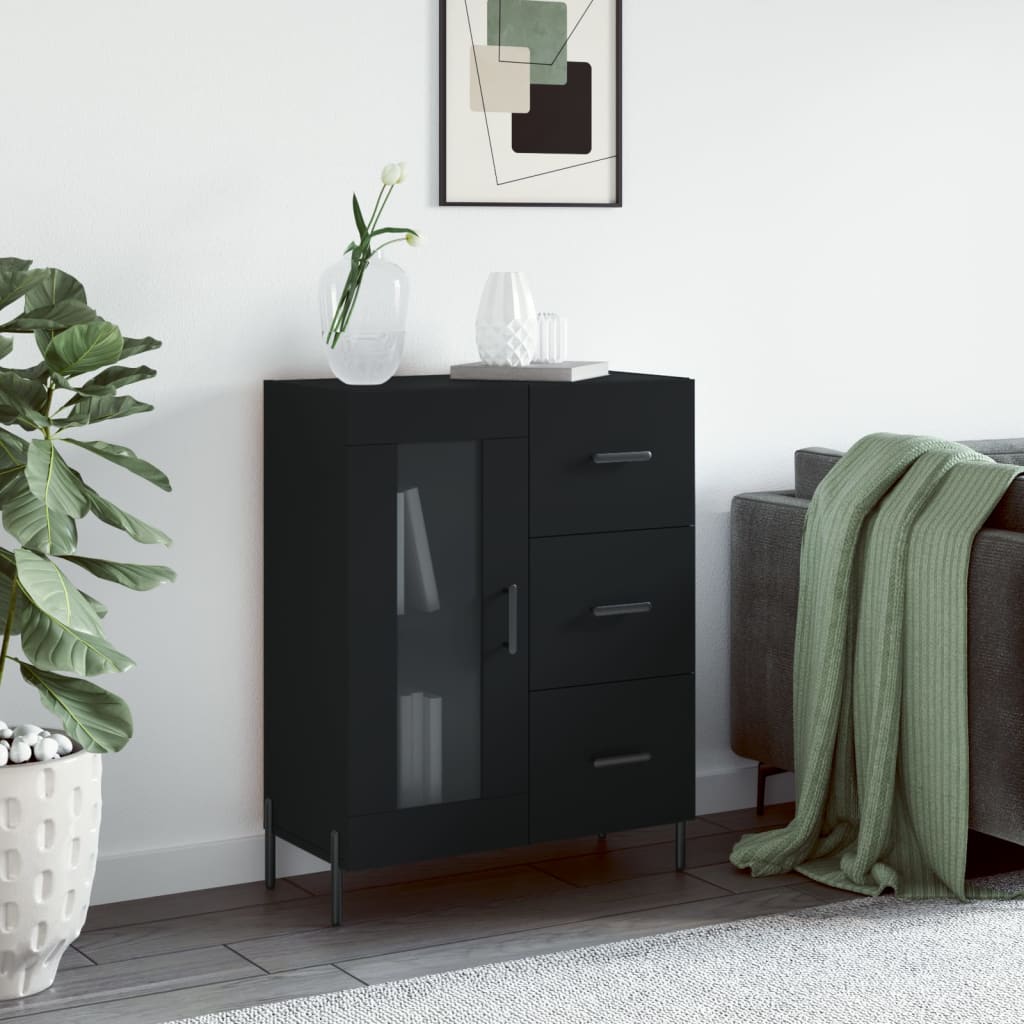 Sideboard Black 69.5x34x90 cm Engineered Wood - Bargainia.com - 