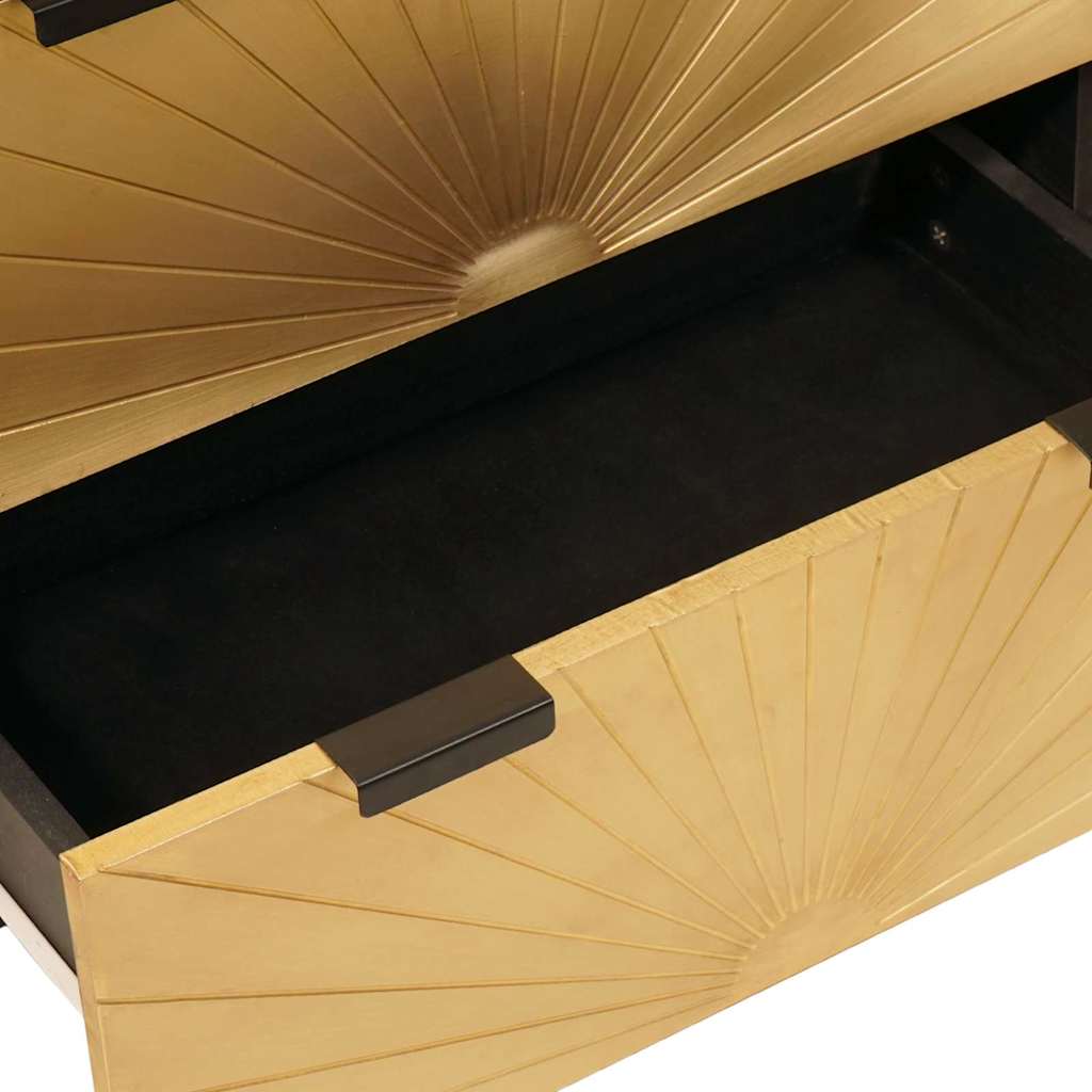 Sideboard Black and Gold 60 x 33 x 75 cm Solid mango wood - Bargainia.com - 