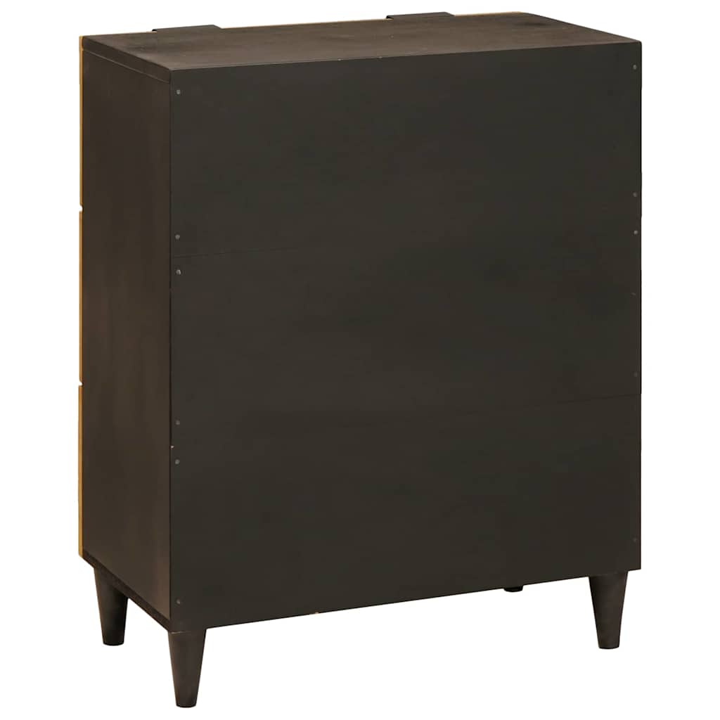 Sideboard Black and Gold 60 x 33 x 75 cm Solid mango wood - Bargainia.com - 