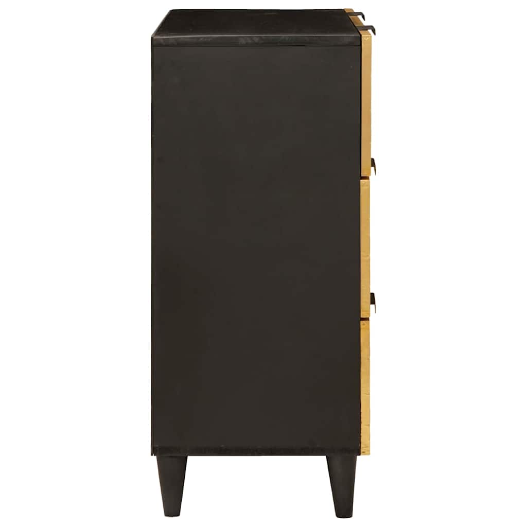 Sideboard Black and Gold 60 x 33 x 75 cm Solid mango wood - Bargainia.com - 