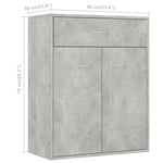 Sideboard Concrete Grey 60x30x75 cm Engineered Wood - Bargainia.com - 