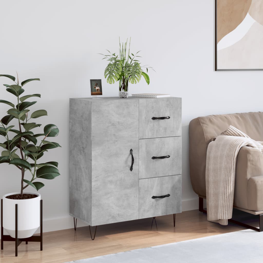 Sideboard Concrete Grey 69.5x34x90 cm Engineered Wood - Bargainia.com - 