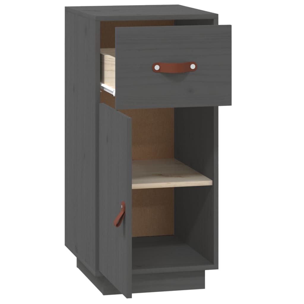 Sideboard Grey 34x40x75 cm Solid Wood Pine - Bargainia.com - 