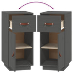 Sideboard Grey 34x40x75 cm Solid Wood Pine - Bargainia.com - 