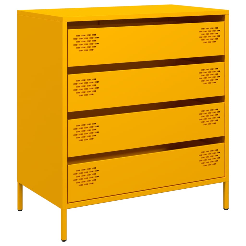 Sideboard Mustard Yellow 68x39x73.5 cm Cold - rolled Steel - Bargainia.com - 