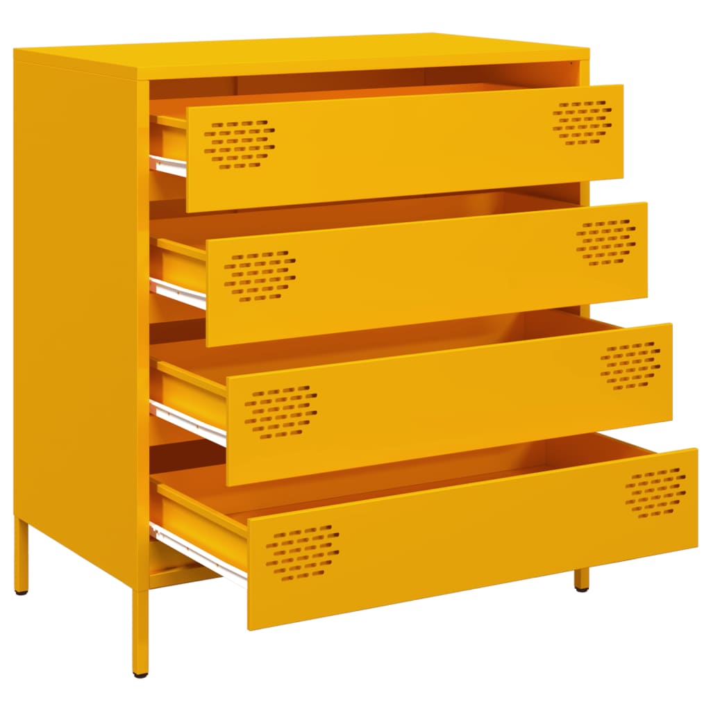Sideboard Mustard Yellow 68x39x73.5 cm Cold - rolled Steel - Bargainia.com - 