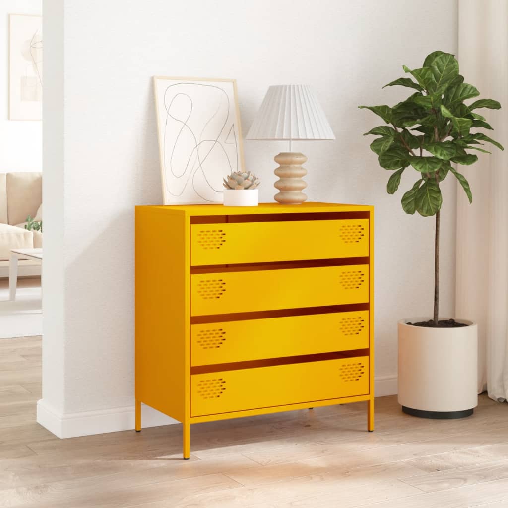 Sideboard Mustard Yellow 68x39x73.5 cm Cold - rolled Steel - Bargainia.com - 8721102930461 - 851289