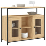 Sideboard Sonoma Oak 100x35x80 cm Engineered Wood - Bargainia.com - 