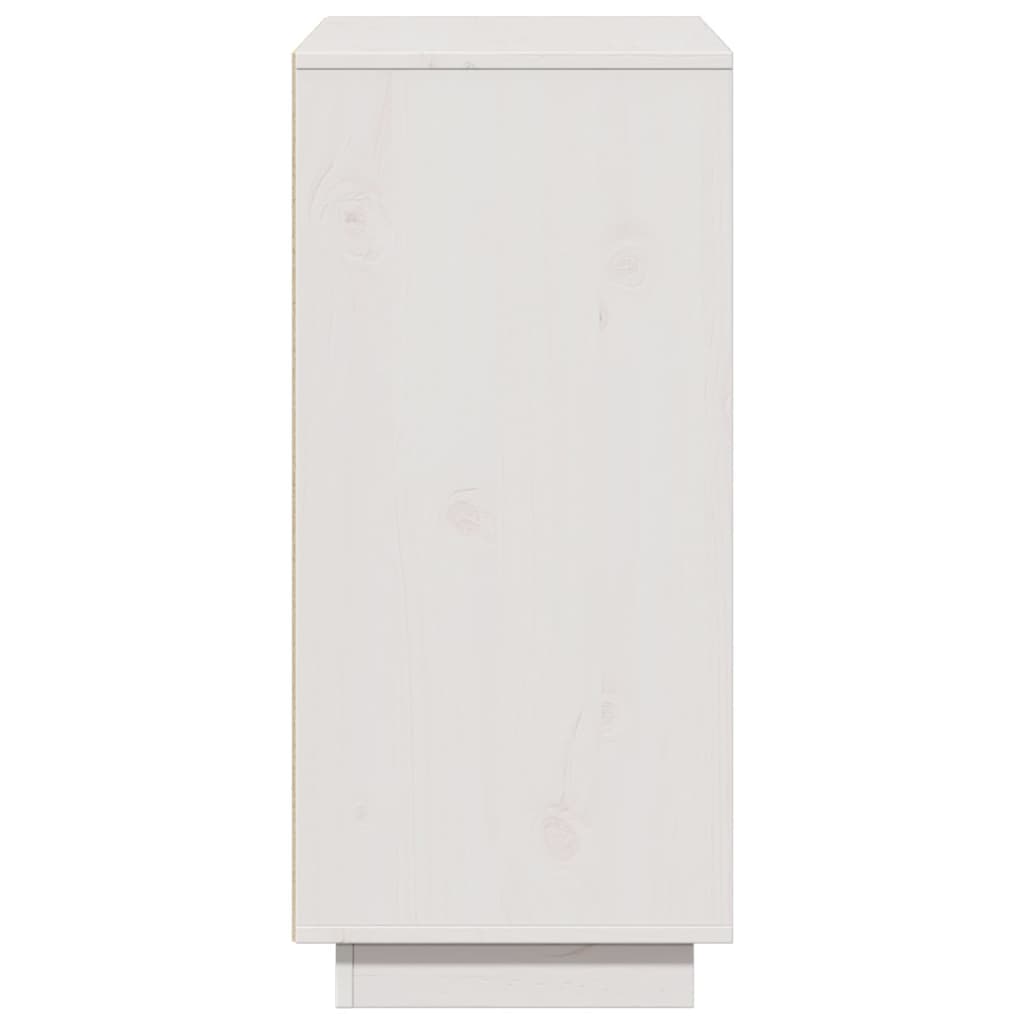 Sideboard White 60x34x75 cm Solid Wood Pine - Bargainia.com - 