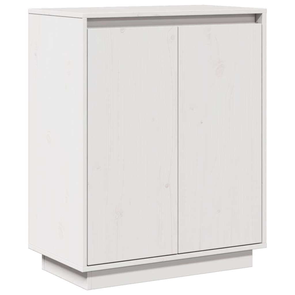 Sideboard White 60x34x75 cm Solid Wood Pine - Bargainia.com - 