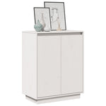 Sideboard White 60x34x75 cm Solid Wood Pine - Bargainia.com - 