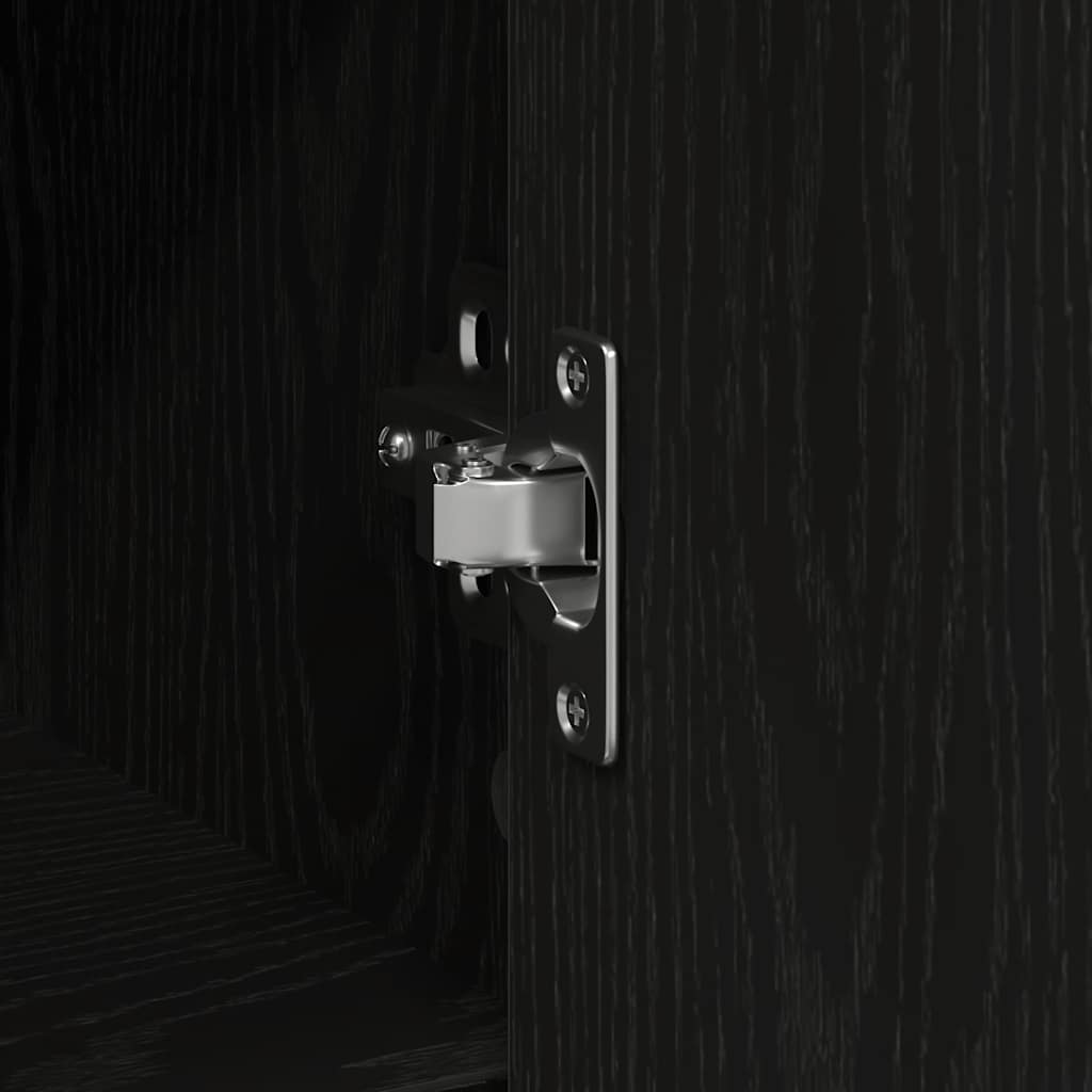 Sideboard with Drawer Black Oak 101x35x76 cm Engineered Wood - Bargainia.com - 