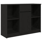 Sideboard with Drawer Black Oak 101x35x76 cm Engineered Wood - Bargainia.com - 