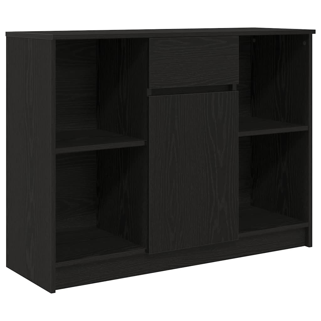 Sideboard with Drawer Black Oak 101x35x76 cm Engineered Wood - Bargainia.com - 