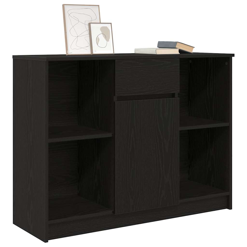 Sideboard with Drawer Black Oak 101x35x76 cm Engineered Wood - Bargainia.com - 
