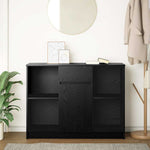 Sideboard with Drawer Black Oak 101x35x76 cm Engineered Wood - Bargainia.com - 