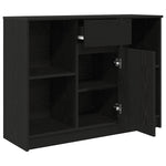 Sideboard with Drawer Black Oak 101x35x76 cm Engineered Wood - Bargainia.com - 