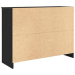 Sideboard with Drawer Black Oak 101x35x76 cm Engineered Wood - Bargainia.com - 