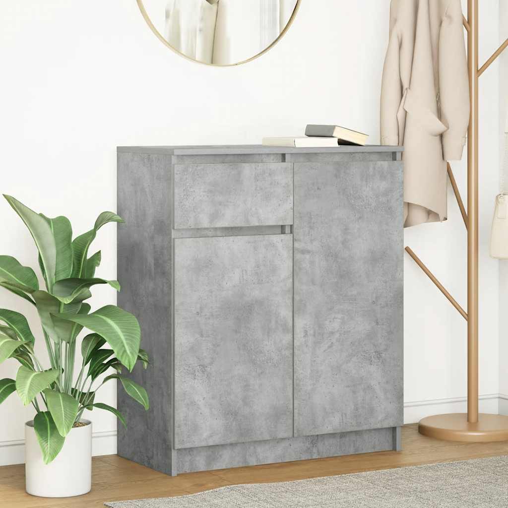 Sideboard with Drawer Concrete Grey 71x35x84 cm Engineered Wood - Bargainia.com - 