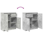 Sideboard with Drawer Concrete Grey 71x35x84 cm Engineered Wood - Bargainia.com - 