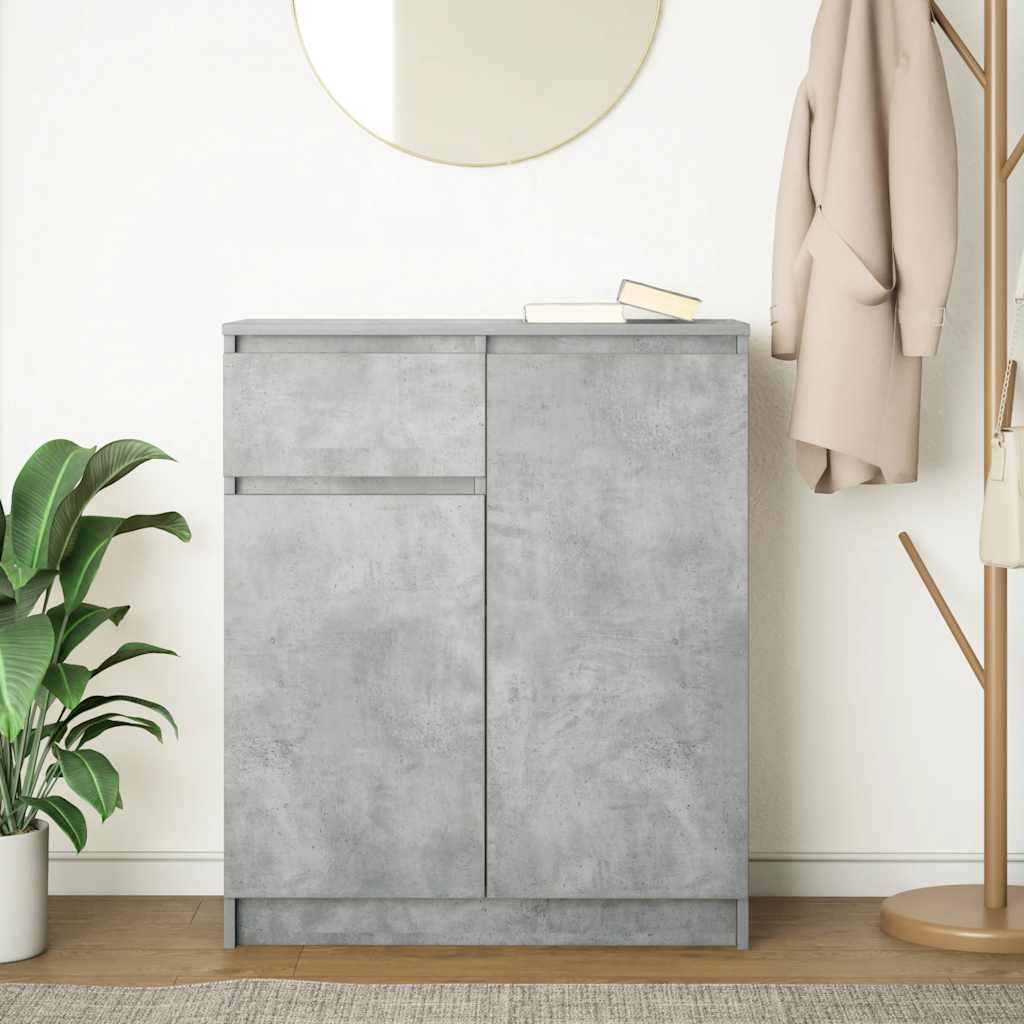 Sideboard with Drawer Concrete Grey 71x35x84 cm Engineered Wood - Bargainia.com - 8721158705112 - 861592
