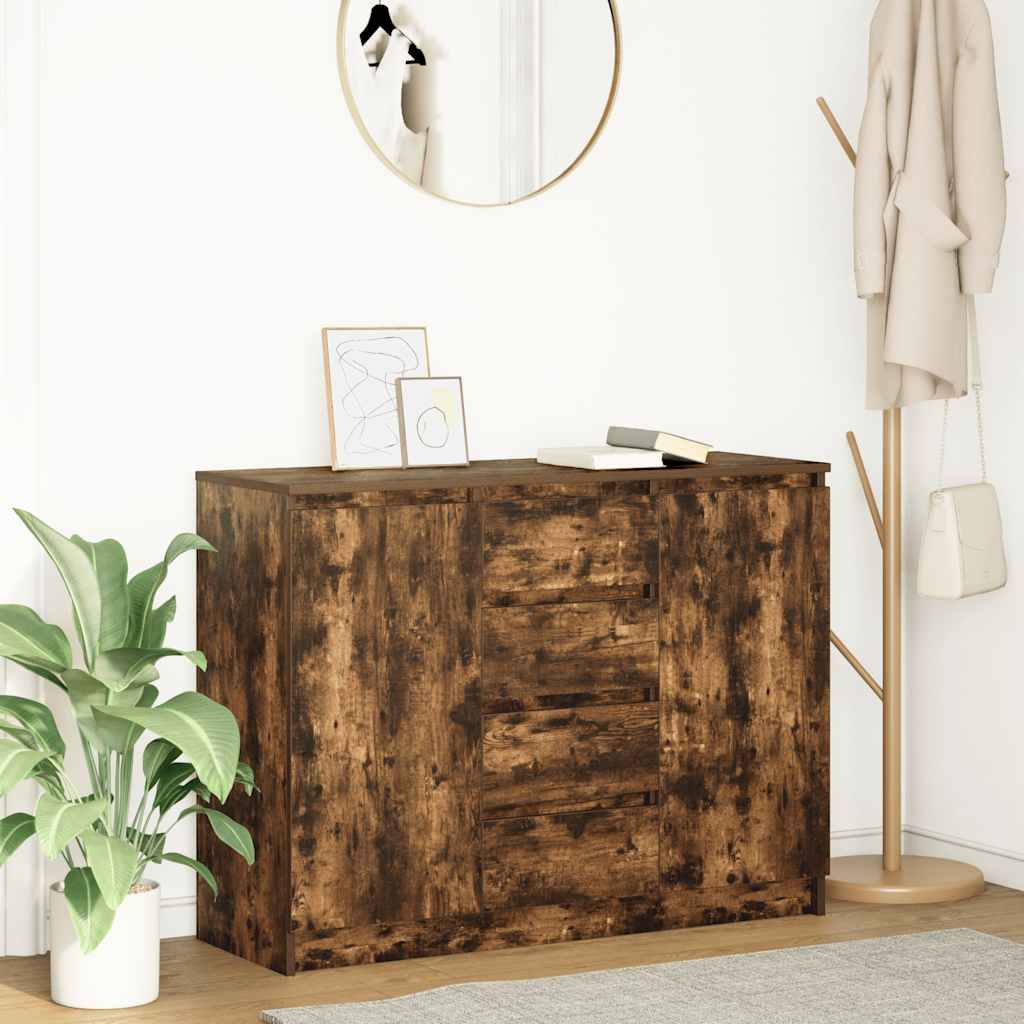 Sideboard with Drawers Smoked Oak 100.5x35x76 cm Engineered Wood - Bargainia.com - 8721158712981 - 3328448