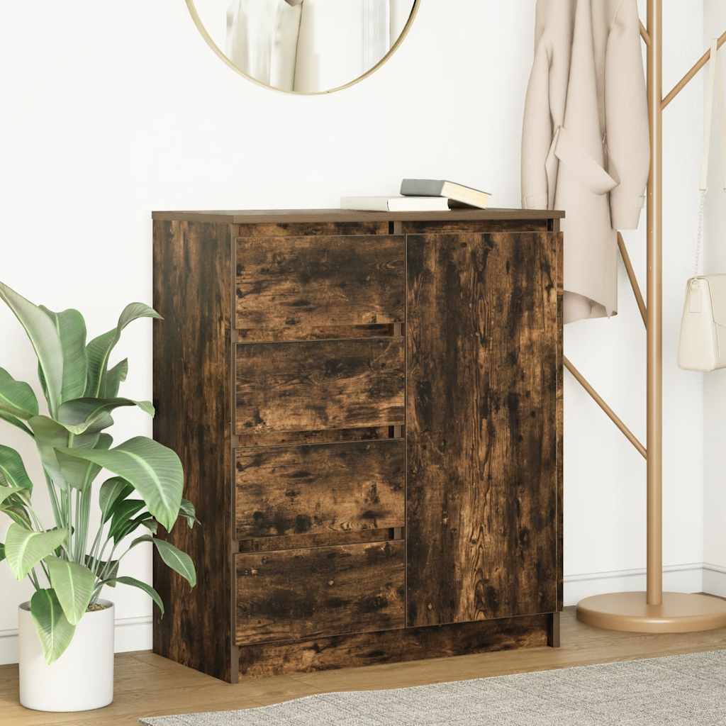 Sideboard with Drawers Smoked Oak 71x35x84 cm Engineered Wood - Bargainia.com - 8721158705037 - 861584