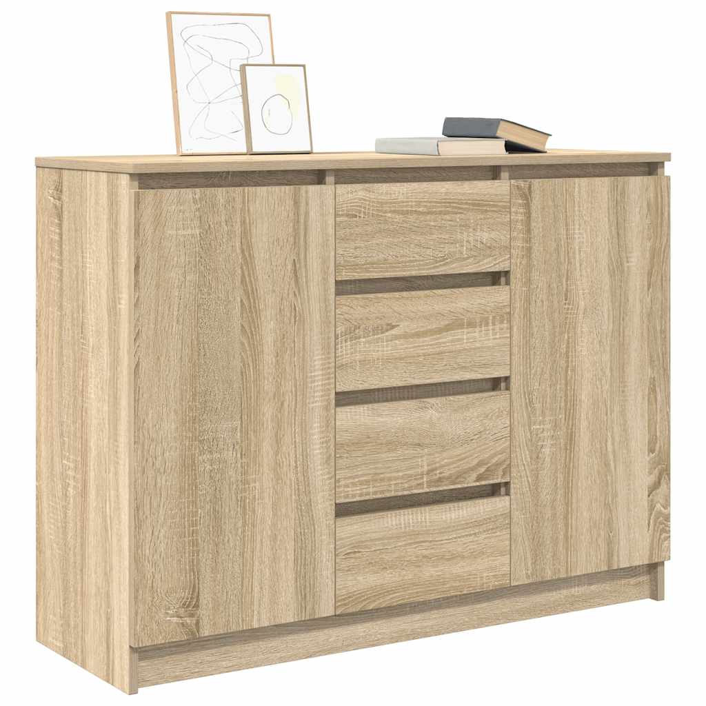 Sideboard with Drawers Sonoma Oak 100.5x35x76 cm Engineered Wood - Bargainia.com - 8721158712967 - 3328446