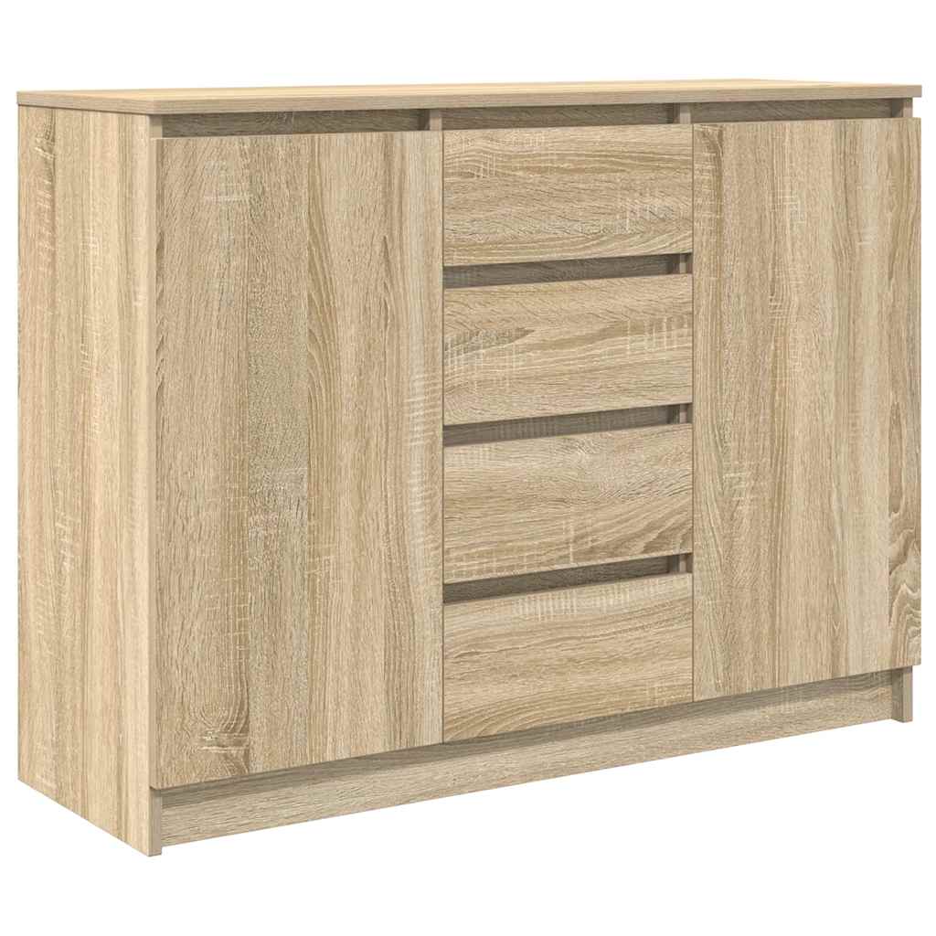 Sideboard with Drawers Sonoma Oak 100.5x35x76 cm Engineered Wood - Bargainia.com - 8721158712967 - 3328446