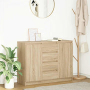 Sideboard with Drawers Sonoma Oak 100.5x35x76 cm Engineered Wood - Bargainia.com - 8721158712967 - 3328446