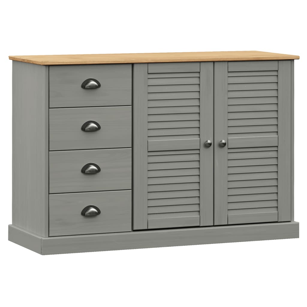 Sideboard with Drawers VIGO 113x40x75 cm Grey Solid Wood Pine - Bargainia.com - 8720845846039 - 353189