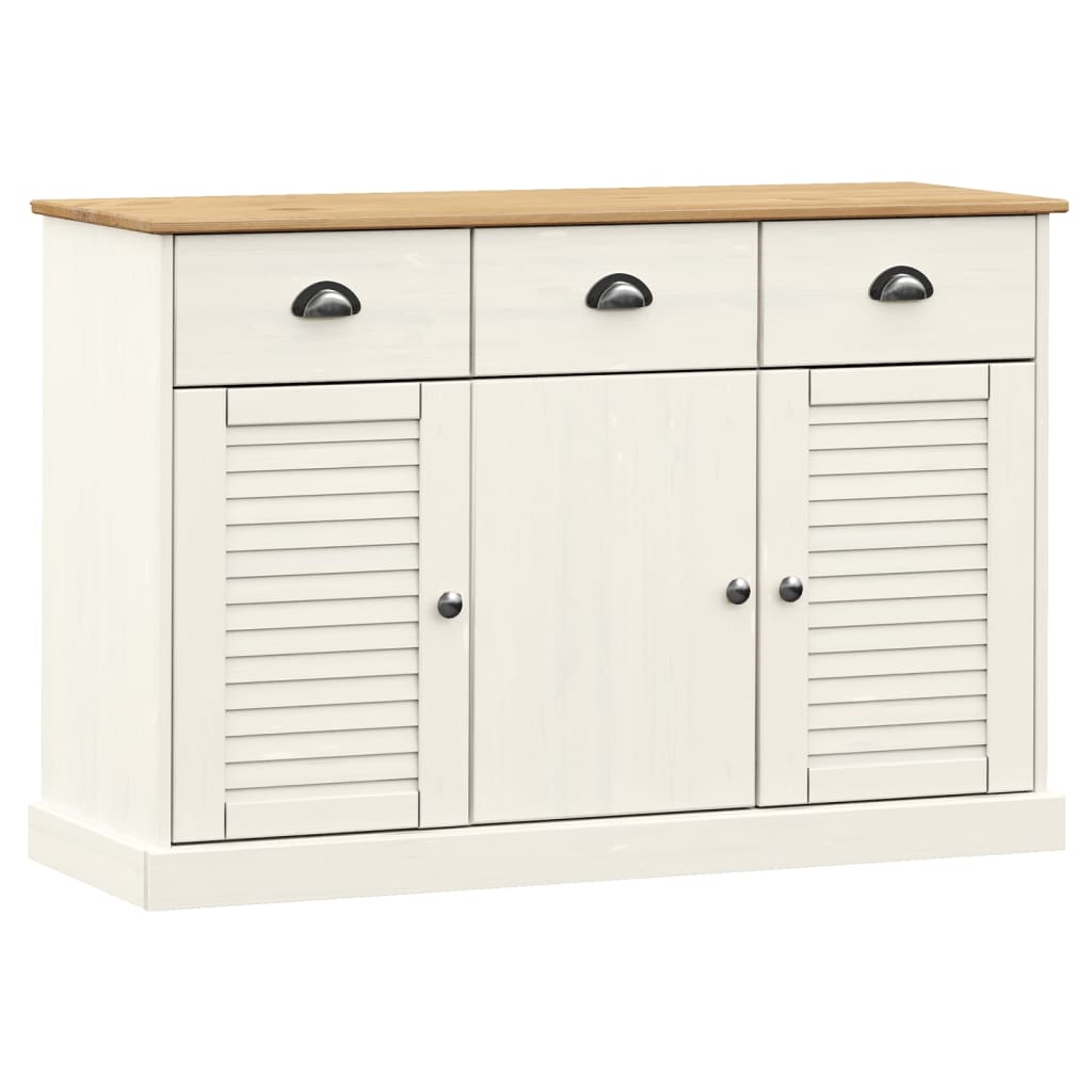 Sideboard with Drawers VIGO 113x40x75 cm White Solid Wood Pine - Bargainia.com - 8720845846053 - 353191