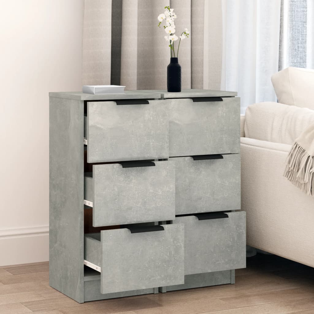 Sideboards 2 pcs Concrete Grey 30x30x70 cm Engineered Wood - Bargainia.com - 8720287078746 - 811160