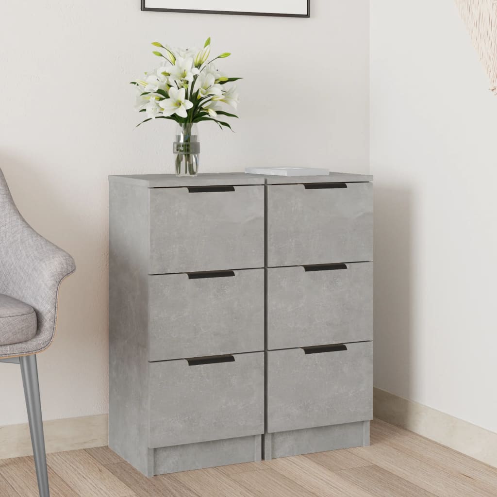 Sideboards 2 pcs Concrete Grey 30x30x70 cm Engineered Wood - Bargainia.com - 8720287078746 - 811160
