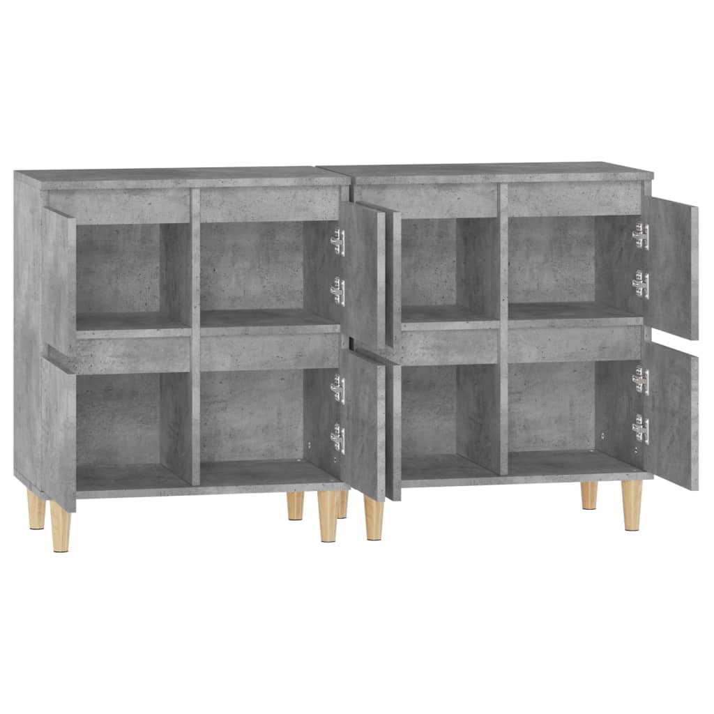 Sideboards 2 pcs Concrete Grey 60x35x70 cm Engineered Wood - Bargainia.com - 