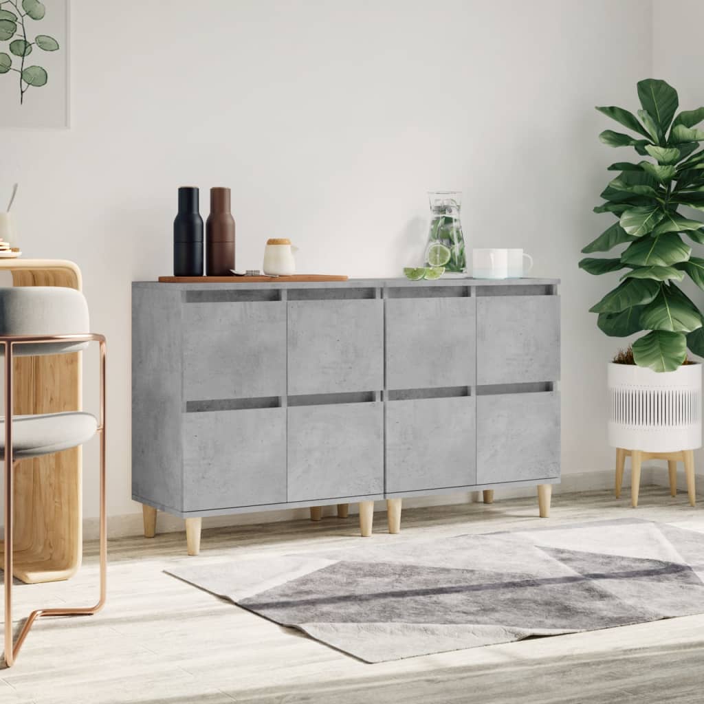 Sideboards 2 pcs Concrete Grey 60x35x70 cm Engineered Wood - Bargainia.com - 